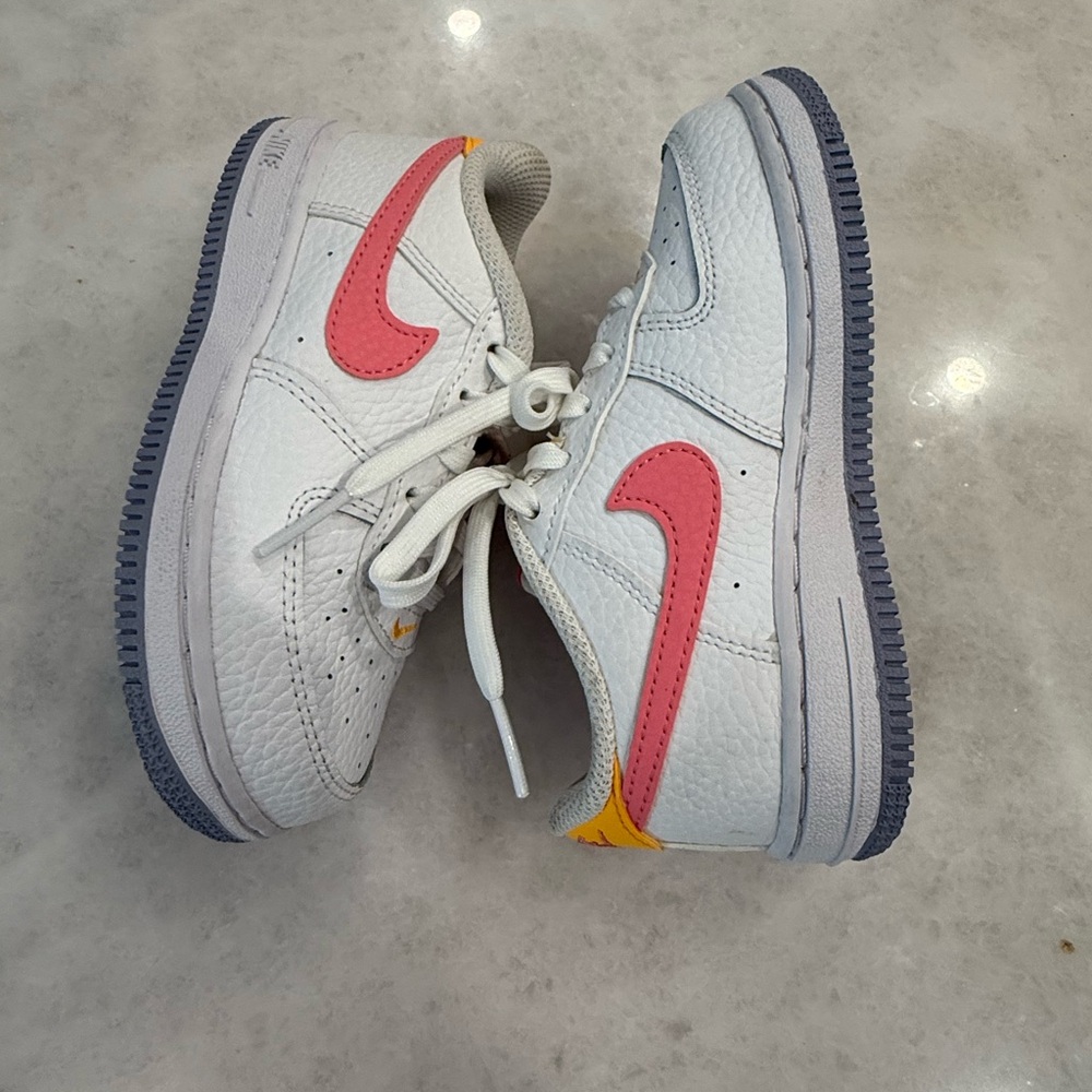 Nike toddler  White Sneakers with Pink and Yellow Accents